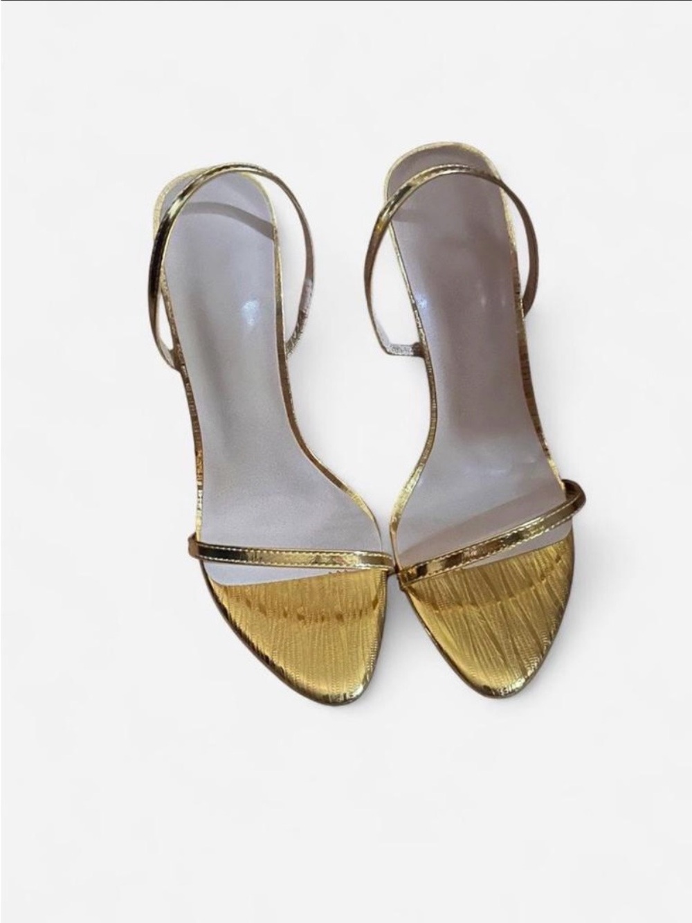 Gold Strappy Women's heels Elegant Metallic Heels